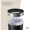 Umbra Vento Kitchen Trash Can with Open Top, Large 16-Gallon (62 L) Capacity, Sand(Black-Nickel)