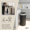 Umbra Vento Kitchen Trash Can with Open Top, Large 16-Gallon (62 L) Capacity, Sand(Black-Nickel)