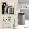 Umbra Vento Kitchen Trash Can with Open Top, Large 16-Gallon (62 L) Capacity, Sand(Grey-Nickel)