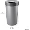 Umbra Vento Kitchen Trash Can with Open Top, Large 16-Gallon (62 L) Capacity, Sand(Grey-Nickel)