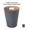 Umbra Woodrow 2-Gallon Modern Wooden Trash Can Wastebasket, Attractive Bin for Garbage or Recycling, Suitable for Home or Office, Dark Grey/Natural