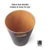 Umbra Woodrow 2-Gallon Modern Wooden Trash Can Wastebasket, Attractive Bin for Garbage or Recycling, Suitable for Home or Office, Dark Grey/Natural