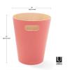 Umbra Woodrow 2-Gallon Modern Wooden Trash Can Wastebasket, Attractive Bin for Garbage or Recycling, Suitable for Home or Office, Natural(Coral Pink)