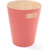 Umbra Woodrow 2-Gallon Modern Wooden Trash Can Wastebasket, Attractive Bin for Garbage or Recycling, Suitable for Home or Office, Natural(Coral Pink)