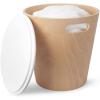 Umbra Woodrow, Modern Ottoman with Storage, Large Round Stool, Natural Wood/White(Natural/White)