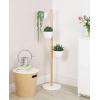 Umbra Woodrow, Modern Ottoman with Storage, Large Round Stool, Natural Wood/White(Natural/White)