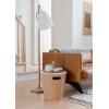 Umbra Woodrow, Modern Ottoman with Storage, Large Round Stool, Natural Wood/White(Natural/White)