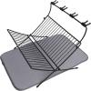 Umbra XDRY Dish Drying Rack and Microfiber Dish Mat – Space Saving Lightweight Design, Folds Up For Easy Storage, Charcoal