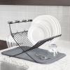 Umbra XDRY Dish Drying Rack and Microfiber Dish Mat – Space Saving Lightweight Design, Folds Up For Easy Storage, Charcoal