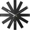 Umbra 118070-040 Ribbon Modern 12-inch, Battery Operated Quartz Movement, Silent Non Ticking Wall Clock, Black(Black)