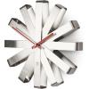 Umbra 118070-040 Ribbon Modern 12-inch, Battery Operated Quartz Movement, Silent Non Ticking Wall Clock, Black(Nickel)