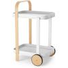 Umbra Bellwood Bar Cart, Serving Trolley, Side Table, Natural/White(White/Natural)