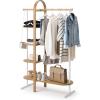 Umbra Bellwood Garment Rack Clothes Stand for Clothing, Coats, Dresses, with Shelf for Shoes and Accessories, White/Natural(White/Natural)
