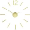 Umbra Blink Modern DIY 3D Wall Clock, Easy to Paste Wall Sticker Numbers, Frameless Large Decorative Wall Clock, Simple Indicators, Minimalist, Black(Brass)