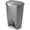 Umbra Brim Kitchen Trash Can 13 Gallon (50L) Waste Bin with Lid, Silver