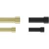 Umbra Cappa Double Curtain Rod (66 to 120-Inch, Brass) Bundle with Matching Finials, Brackets & Hardware, 66 to 120-Inch, Brushed Black
