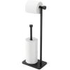 Umbra Cappa Toilet Paper Stand with Reserve, Free-Standing Storage Solution for Bathroom, Nickel(Black)