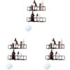 Umbra Cubiko Shower Corner Shelf, Metal Floating Shelves with Adhesive Mounting Strips, 2-Pack, White(Black)