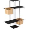 Umbra Cubist Multi Floating Built-in Succulent Planter – Modern Wall Décor and Geometric Display Shelf for Books, Candles, Mementos, Photos, Indoor Plants, Black(MULTI)