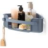 Umbra Flex Adhesive Shower Corner Shelf for Bathroom, White(Slate Blue)