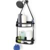Umbra Flex Hanging Shower Caddy with 2 Shelves, Bathtub Shelf and Bathroom Organizer, White(Black)
