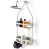 Umbra Flex Hanging Shower Caddy with 2 Shelves, Bathtub Shelf and Bathroom Organizer, White(Grey)