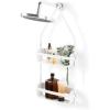 Umbra Flex Hanging Shower Caddy with 2 Shelves, Bathtub Shelf and Bathroom Organizer, White(White)