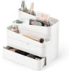 Umbra Glam Cosmetic Organizer, Versatile Storage Container With Removable Insert for Bathroom, Office and More, White(Large)