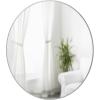 Umbra Hub Round Wall Mirror with Rubber Frame, Modern Style for Bathroom, Entryway, Living Room and More, 18-Inch, Black(Chrome)
