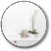 Umbra Hub Round Wall Mirror with Rubber Frame, Modern Style for Bathroom, Entryway, Living Room and More, 18-Inch, Black(Grey)