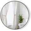 Umbra Hub Round Wall Mirror with Rubber Frame, Modern Style for Bathroom, Entryway, Living Room and More, 18-Inch, Black(Titanium)