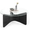 Umbra Madera Round Modern and Contemporary Coffee Table, Black(Black)