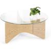 Umbra Madera Round Modern and Contemporary Coffee Table, Black(Natural)