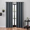 Umbra Ottoman Textured Solid 100% Blackout Grommet 95 in Long x 50 in Wide Window Curtain Panel, Linen(Slate Blue)