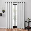 Umbra Ottoman Textured Solid 100% Blackout Grommet 95 in Long x 50 in Wide Window Curtain Panel, Linen(White)
