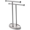 Umbra Palm Double Hand Towel Tree, Brushed Nickel 2 Towels Holder and Accessories Stand for Bathroom Vanities – Slim, Modern, Durable Bars With Base Serves as a Jewelry Tray for Rings, 4.25″ Length x 10.5″ Height x 3.75″ Width, Model:021019-410(Modern)
