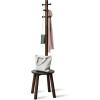 Umbra Pillar Coat Rack, Stool, Clothing Organizer, Umbrella Holder and Hat Organizer, Great for Entryway, Black/Walnut(Black/Walnut)