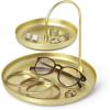 Umbra Poise Large, Double, Attractive Storage You Can Leave Out, Two-Tiered Jewelry Tray, Black(Brass)