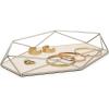 Umbra Prisma Tray, Geometric Plated Jewelry Storage, Matte Brass(Nickel)
