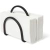 Umbra Squire Napkin Holder for Square and Rectangular Dinner, Cocktail, Luncheon Napkins, Modern Metal Design Looks Like Cast Iron, Black(Napkin Holder)