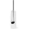 Umbra Touch Toilet Brush with Holder/Stand – Durable, Slim Cleaning Tool with Dense Bristles – Removes Stubborn Stains, White(White)