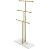 Umbra Trigem Hanging Jewelry Organizer Tiered Tabletop Free Standing Necklace Holder Display, White/Nickel(White/Gold)