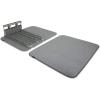 Umbra UDRY, 24 x 18 inches Rack and Microfiber Dish Drying Mat-Space-Saving Lightweight Design Folds Up for Easy Storage, Black(Charcoal)