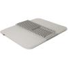 Umbra UDRY Rack and Microfiber Dish Drying Mat-Space-Saving Lightweight Design Folds Up for Easy Storage, Large, Light Grey(Light Grey)