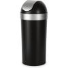 Umbra Venti Kitchen Trash Can with Swing Top Lid, Large 16-Gallon (62 L) Capacity, Black/Nickel(Black/Nickel)