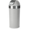 Umbra Venti Kitchen Trash Can with Swing Top Lid, Large 16-Gallon (62 L) Capacity, Black/Nickel(Grey-Nickel)