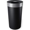 Umbra Vento Kitchen Trash Can with Open Top, Large 16-Gallon (62 L) Capacity, Sand(Black-Nickel)