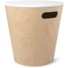 Umbra Woodrow, Modern Ottoman with Storage, Large Round Stool, Natural Wood/White(Natural/White)