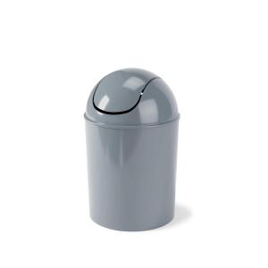 Umbra 1.25 Gallon Mini Waste Can with Removable Swing-Top Lid – Small Garbage Bin for Kitchen, Bathroom, Bedroom, Office – Compact Trash Can Fit Under Tables & Counters – Linen(Steel Blue)