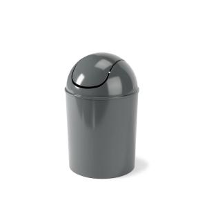 Umbra 1.25 Gallon Mini Waste Can with Removable Swing-Top Lid – Small Garbage Bin for Kitchen, Bathroom, Bedroom, Office – Compact Trash Can Fit Under Tables & Counters – Linen(Dark Grey)